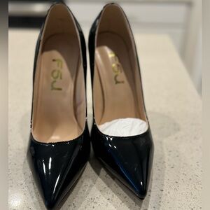 FSJ Women's Pointed Toe High Heel Stiletto Patent Leather Pumps Slip on Shoes